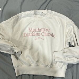 garage - white sweatshirt never worn xs